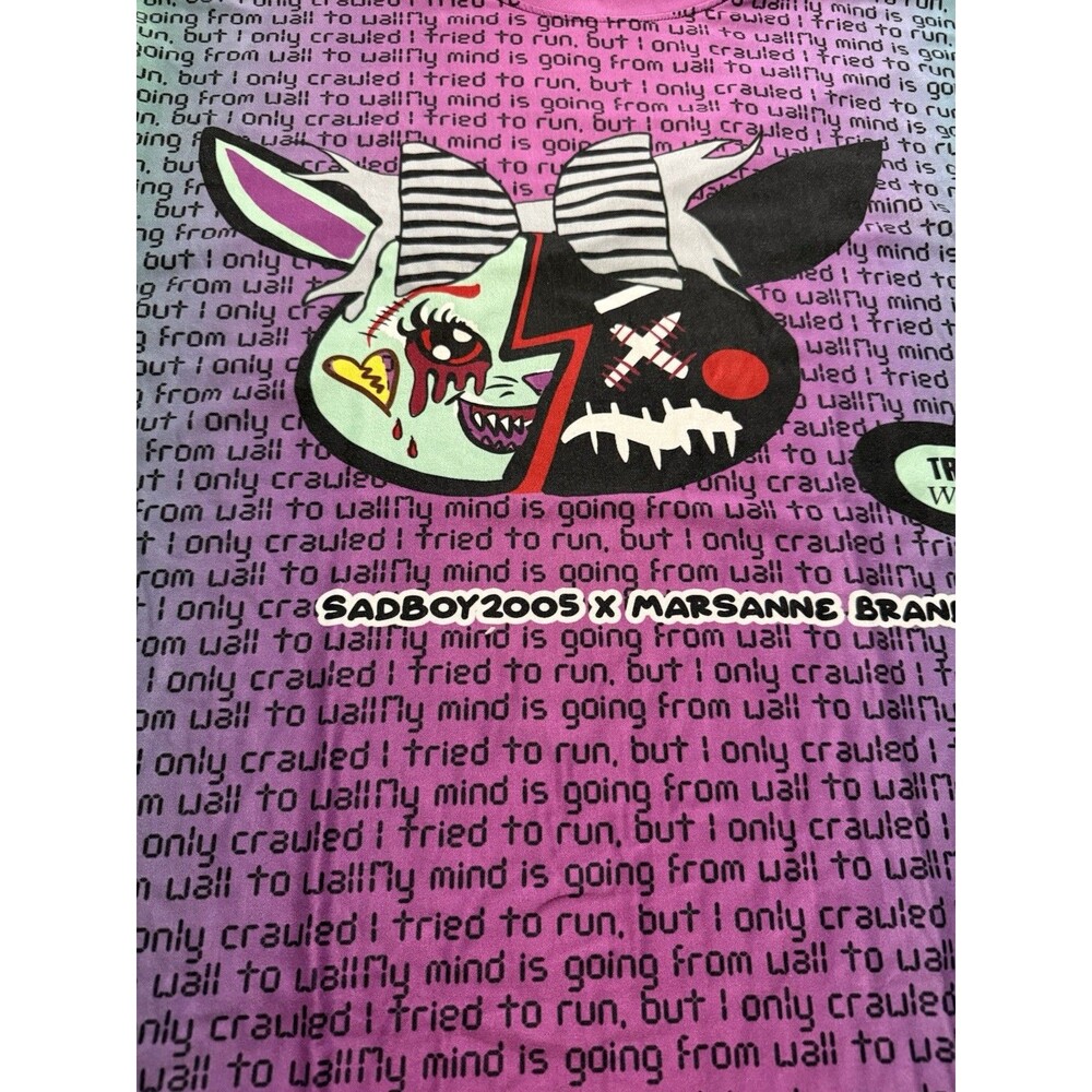 🔥 RARE VTG Trisha Paytas Sadboy 2005 Marsanne Brand Y2K Emo Goth Academia 2xL